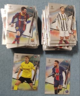 topps finest 欧冠梅西 足球球星卡 内马尔 C罗 哈兰德等 2020