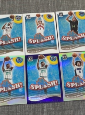 nba球星卡 panini 2023-24 optic 系列splash 水花特卡银折紫折