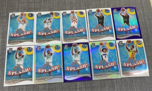 nba球星卡 panini 2023-24 optic 系列splash 水花特卡银折紫折