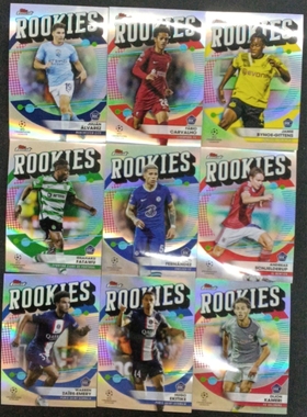 足球球星卡TOPPS Finest 2023欧冠镭射Rookies新秀特卡全套及单卡