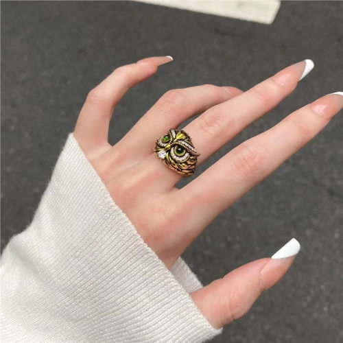 好运扑克5D同花顺戒指海豚送礼物复古黑金色工艺指环个性时尚潮