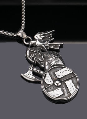 新款北欧神话奥丁乌鸦战士圆盾战