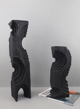 北欧创意树枝状木纹树脂摆件客厅玄关书房电视柜样板房家居装饰品