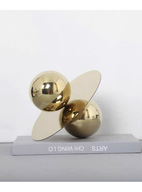 金属飞碟轻奢几何摆件现代简约样板房摆创意金属艺术小摆件书房装