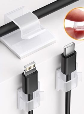 热销免打孔自粘式透明固定线夹汽车走线塑料布线扣灯带电缆线收纳