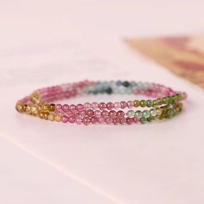 网红直播爆款碧玺串珠多圈三圈手链女简约百搭气质显白送女友礼物