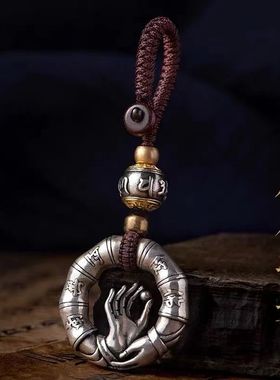 独特纯银色佛佑平安六字真言汽车