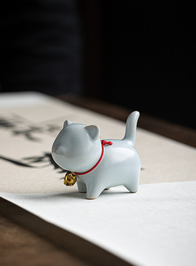 创意陶瓷可爱小猫咪摆件萌宠治愈