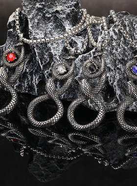 新款朋克风复古钛钢个性蛇之眼吊