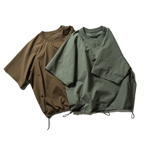 【品牌折扣】BEAMS NNDS短袖T恤夏男女速干拉链抽绳宽松纯色上衣