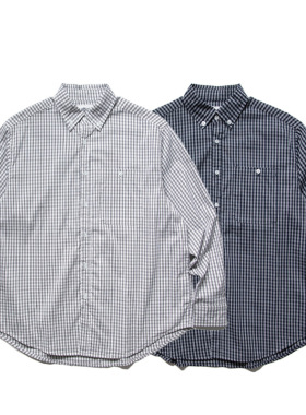 【品牌折扣】BEAMS JAPA衬衫春秋男女格子日系长袖衬衣文艺青年潮