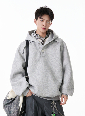 【品牌折扣】BEAMS JAPA卫衣春秋冬男女款半开领连帽宽松休闲外套