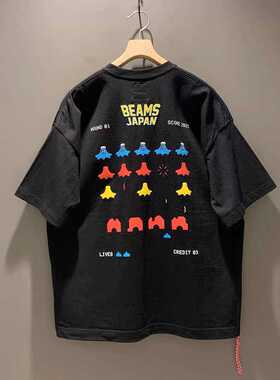 【官网免税】BEAMS JAPA富士山卡通日系重磅宽松情侣红绳短袖T恤