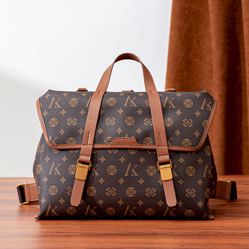 MKF 双肩背包2025新款公文包秋冬季高级通勤大容量单肩斜挎旅行包