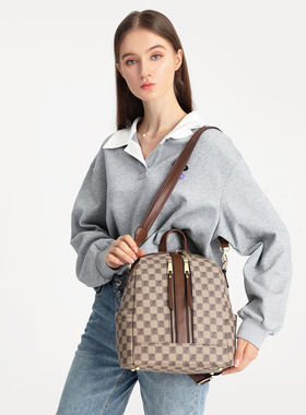 包包女2024新款时尚潮双肩背包书包妈咪包大容量旅行包休闲秋冬款