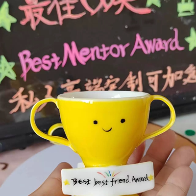 陶瓷奖杯水杯手作可个性化定制文字内容可加急2-3天固定内容现货