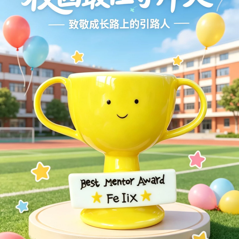 陶瓷奖杯水杯手作可个性化定制文字内容可加急!常用固定内容现货