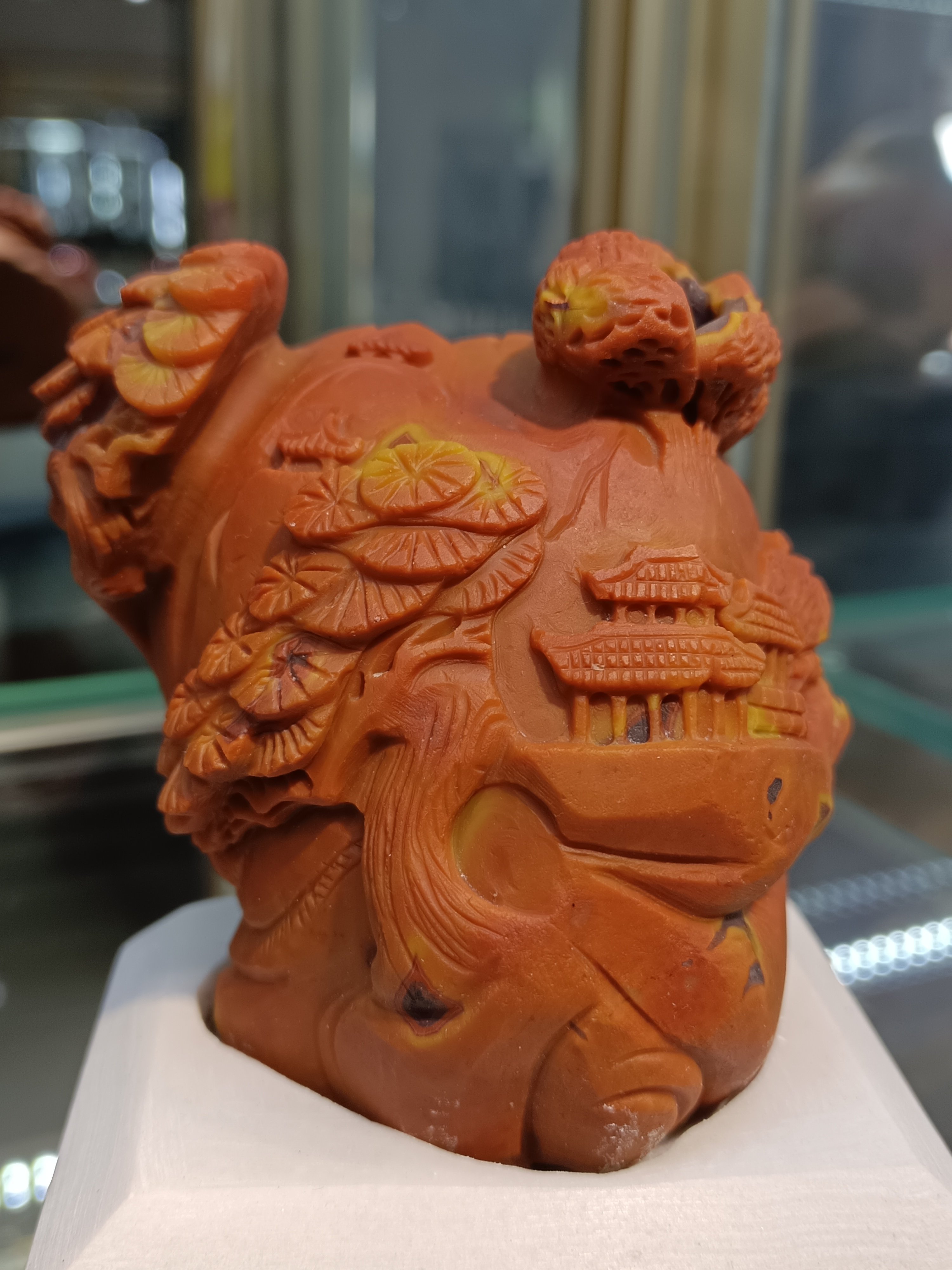 战国红玛瑙精品牛血红巧雕精雕前程似锦小摆件