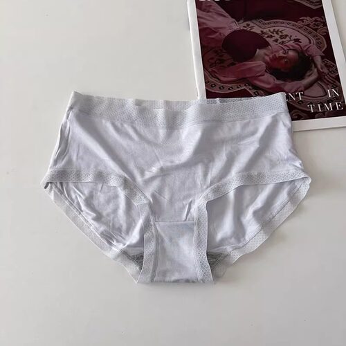 莫代尔女中腰无痕高弹抑菌三角裤
