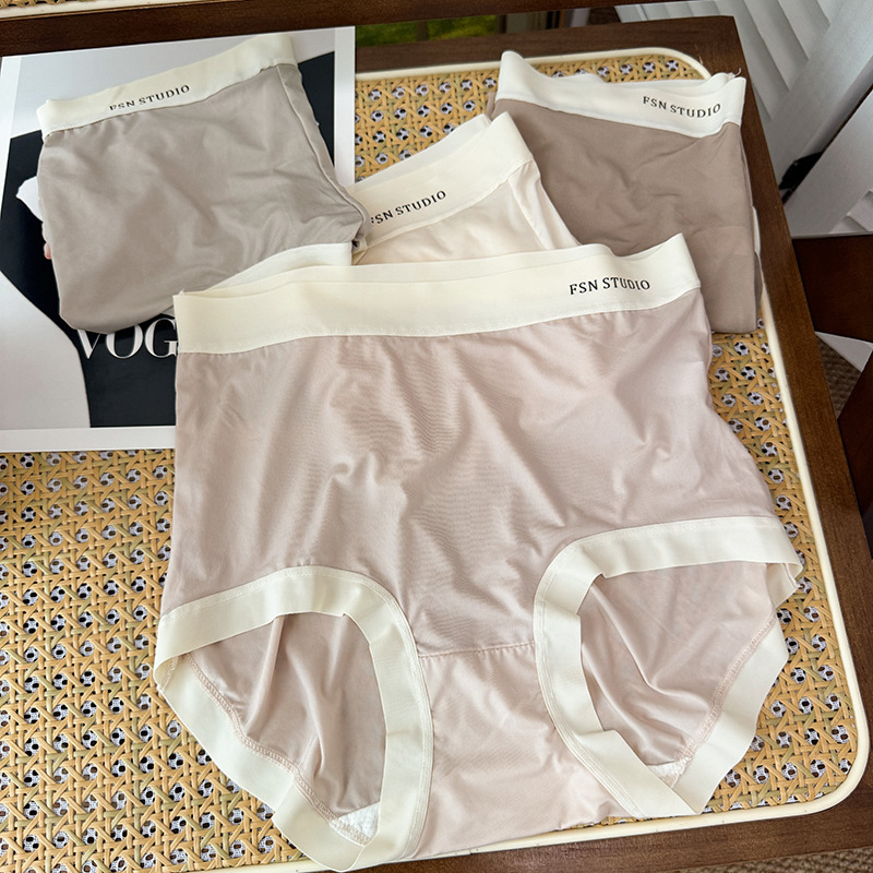 牛奶冰丝内裤女夏纯棉抗菌档高腰