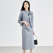 背心连衣裙子两件套装 女装 精品高品质立体花名媛轻奢感圆领外套