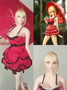 fgo 红裙saber 尼禄 12寸可动人偶模型 非手办