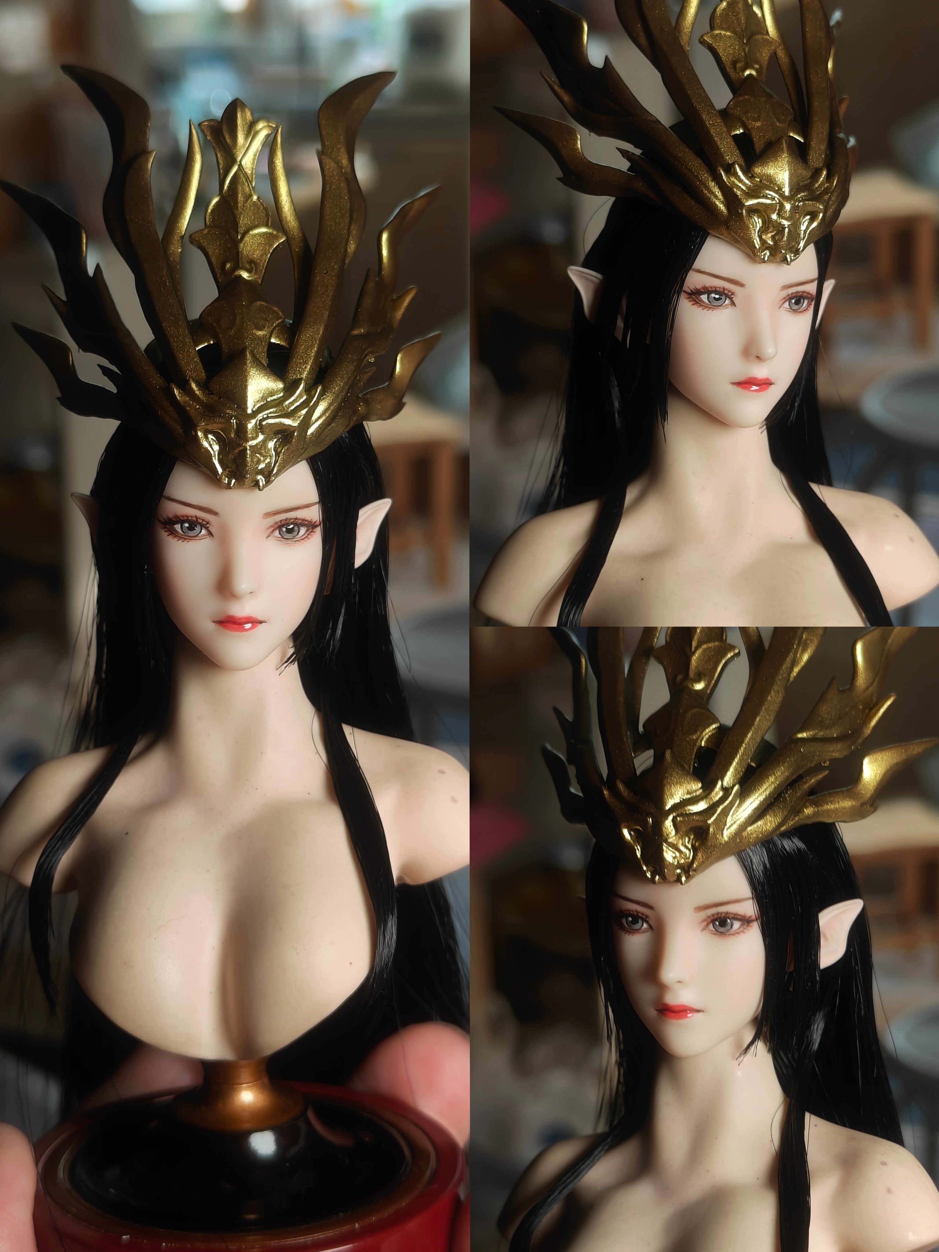 1/6美杜莎女王兵人头雕植发可接tbleague岚素体ud ld