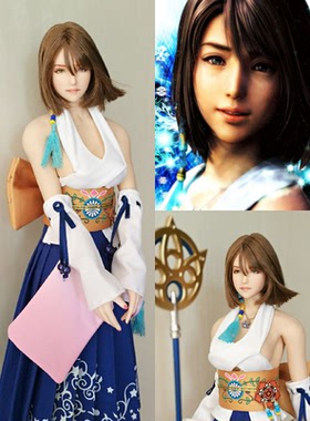 【现货】最终幻想10 尤娜ver.CG 女兵人头雕 1/6可动人偶配岚素体