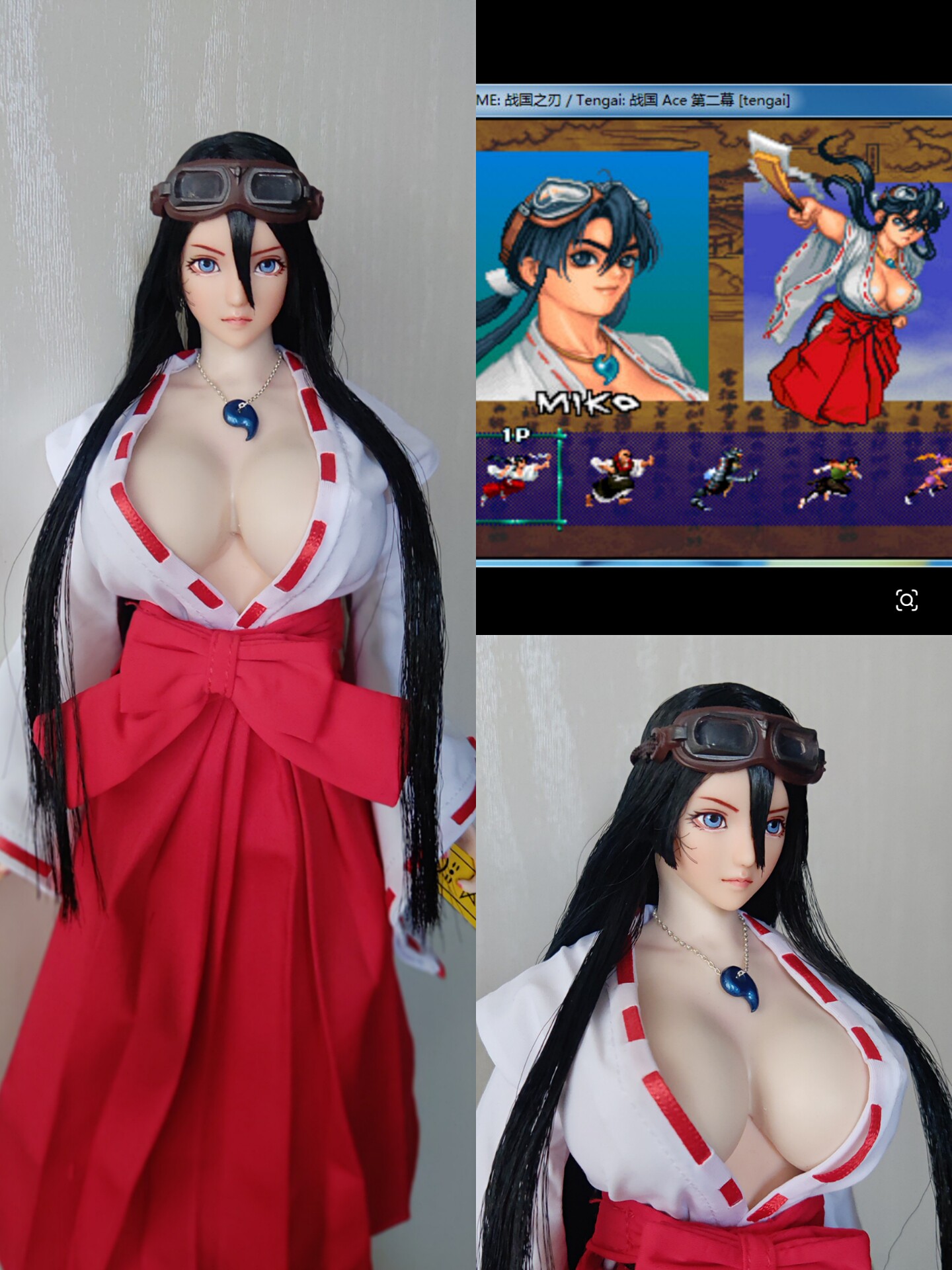 彩京 战国之刃 巫女 小夜 可动人偶 带爆ru特效件 义乳