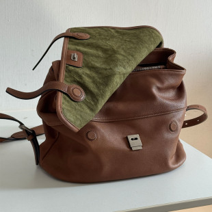 复古水染植鞣羊皮双肩包旅行背包 慵懒松弛时尚 2025新款 真皮女包