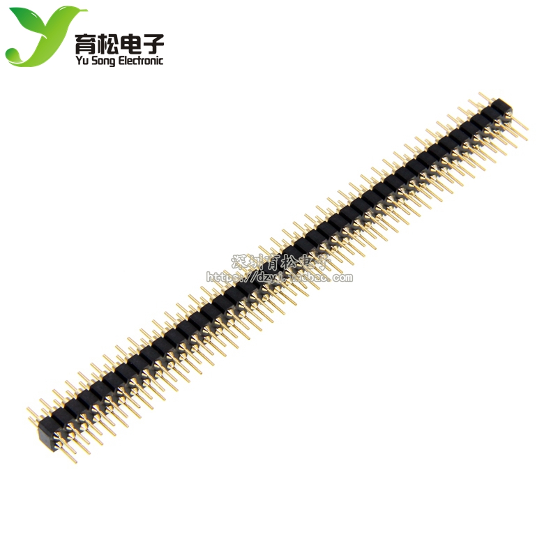 2.54mm 双排针 双排镀金 圆孔针 2*40 排针 双排针 两边针圆针