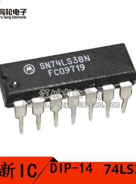 74LS38 SN74LS38N 开路输出2输入端四与非缓冲器 DIP-14