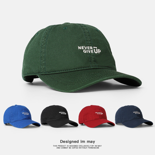 显白墨绿帽子男夏款 软顶酒红黑色鸭舌帽女ins潮牌小众棒球帽韩版