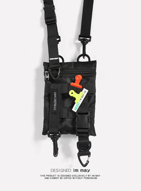 原创潮牌帆布小包男耳机包手机袋挂脖钥匙包机能风挂绳女迷你卡包