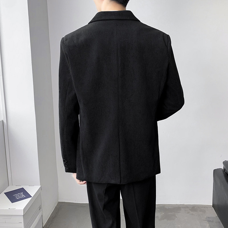 2024秋冬新款韩版灯芯绒西装套装男西服西裤A328-21798-P165控225,男装西服套装,星座406