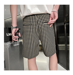 夏季宽松黑白格纹短裤男韩版轻熟百搭休闲裤A328-21099-P45 控65图片