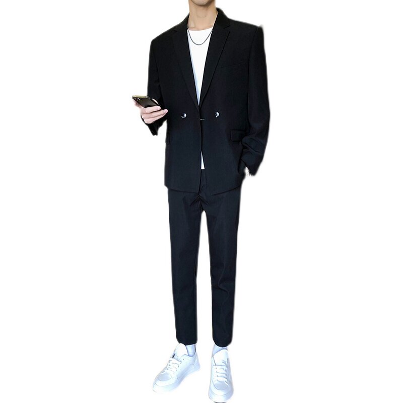 春季新款长袖休闲商务西装两粒扣西服外套A328-21022-P115控145,男装西服,星座406