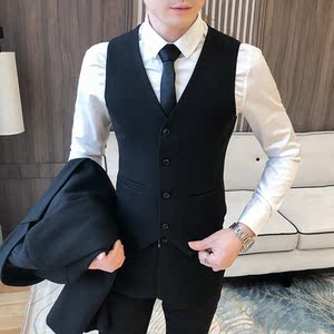 20年春季新款商务休闲婚礼礼服马甲西服西裤三件套A328-1979-P215图片