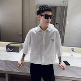 2024年短袖衬衫可爱背部印花衬衣社会小伙A328-21305-P55K75，男装衬衫，星座406