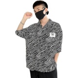 夏季新款带标印染花衬衫男长袖衬衣豹纹宽松A328-21302-P50控70，男装衬衫，星座406