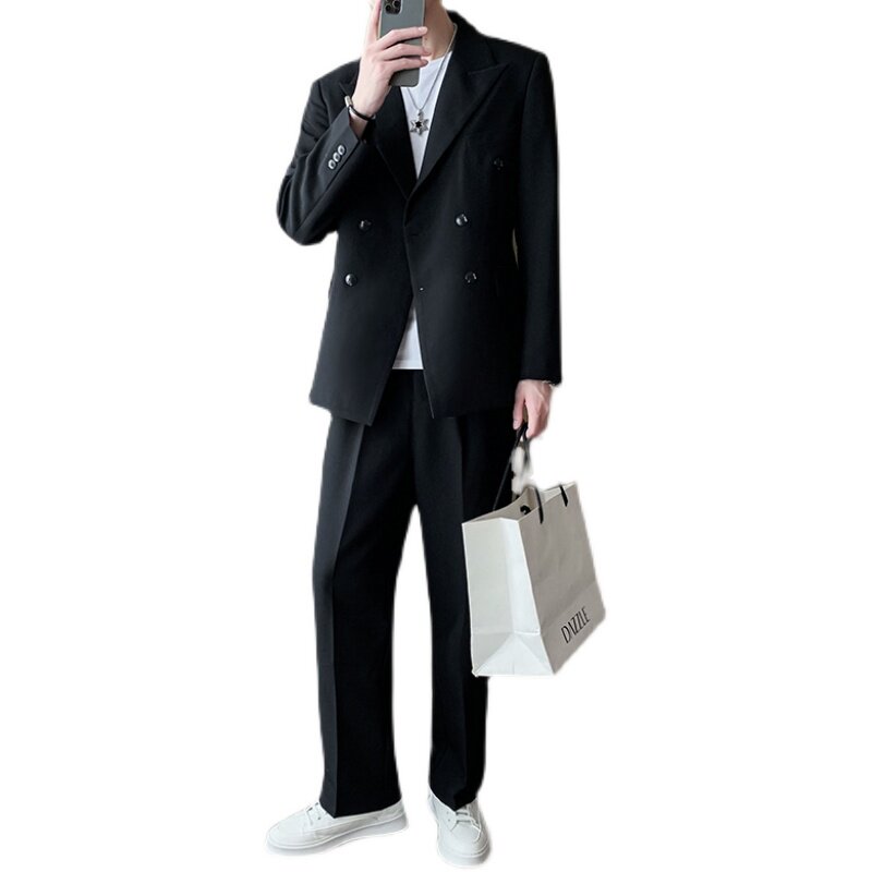 2024新款秋季韩版长袖西服西裤西装套装男A328-21707-P165控225,男装西服套装,星座406