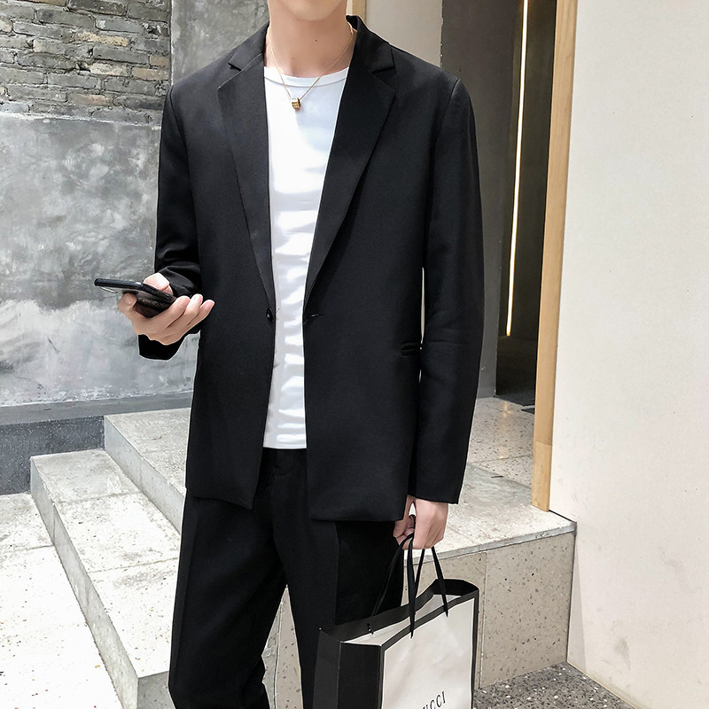 秋冬新款纯色宽版西装套装无头风宽松西服西裤A328-20322-P165,男装西服套装,星座406