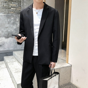 秋冬新款纯色宽版西装套装无头风宽松西服西裤 A328-20322-P165图片