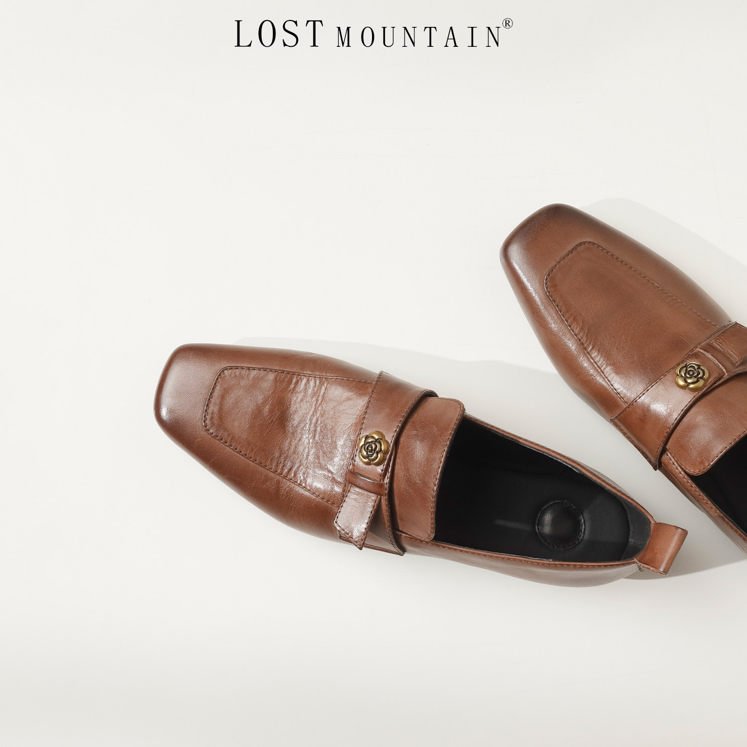 孤山手工定制一脚蹬乐福鞋2025新款方头平底单鞋女大码软底奶奶鞋,女鞋,乐福鞋（豆豆鞋）,淘宝优惠券,粉丝福利购,淘宝优惠卷