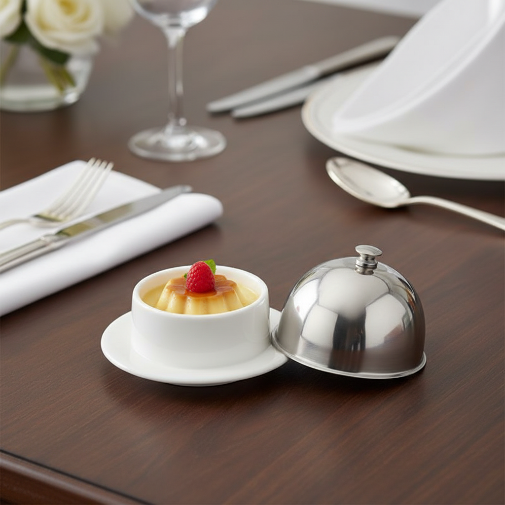 陶瓷牛油盅不锈钢盖西餐桌甜品酱料碟调味容器小布丁奶酪芝士碗,餐饮具,碗,淘宝优惠券,粉丝福利购,淘宝优惠卷