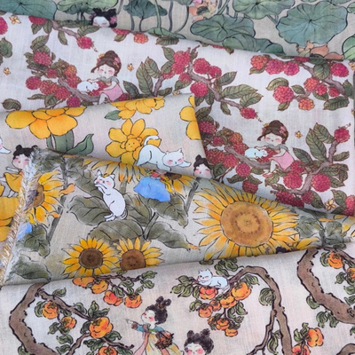 直播一米价60支人造棉轻薄9088棉绸古风女孩透气夏天薄款面料