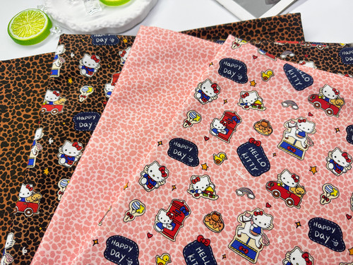 独家版权全棉8安帆布和府绸豹纹猫咪系列包包桌布背带裤外套