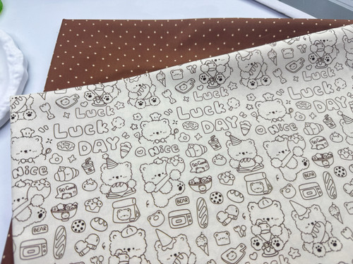 独家版权花色全棉8安帆布和府绸线条小熊包包桌布背带裤外套