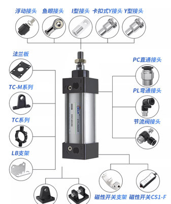 SC160标准气缸SC160*25X50X100X200X300X400X500X600X1000S带磁