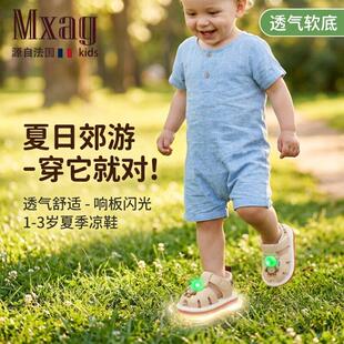 MXAG宝宝凉鞋学步鞋夏季新款男宝女童鞋1-3岁婴儿软底防滑叫叫鞋